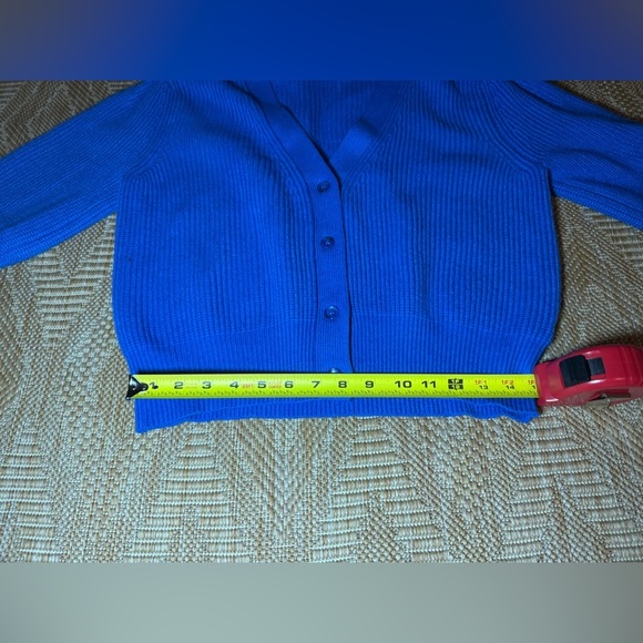 DELUC Bright Blue Button Cardigan Sweater,3/4 Sleeves,Women,Size L - Picture 9 of 9